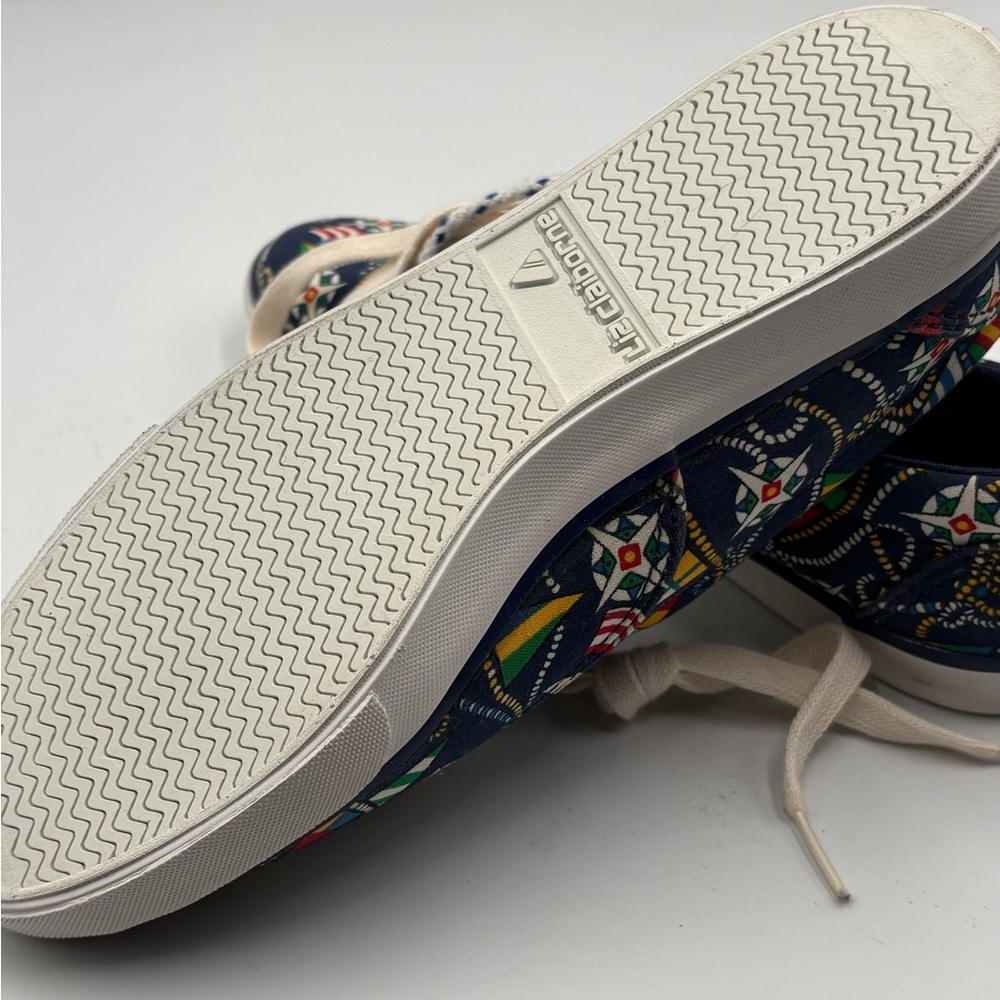 Vintage Liz Claiborne Nautical Canvas Sneakers Navy Blue Womens Size 7M - Picture 10 of 12